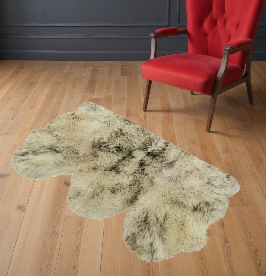 3' X 5' Brown Ombre Natural Sheepskin Area Rug