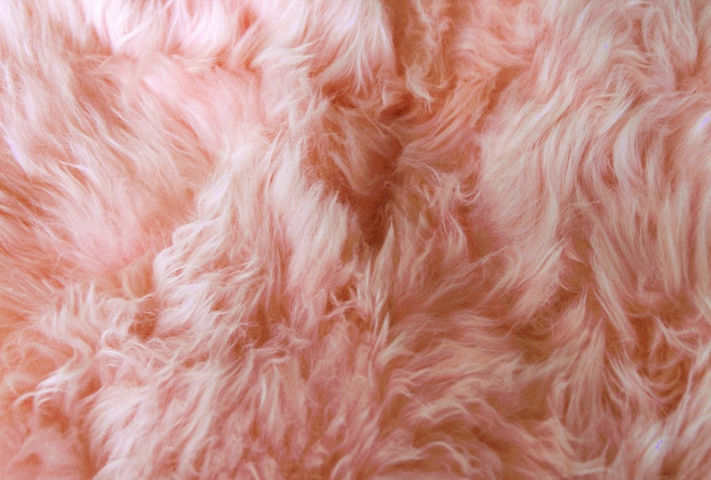 3' X 5' Pink Natural Sheepskin Area Rug