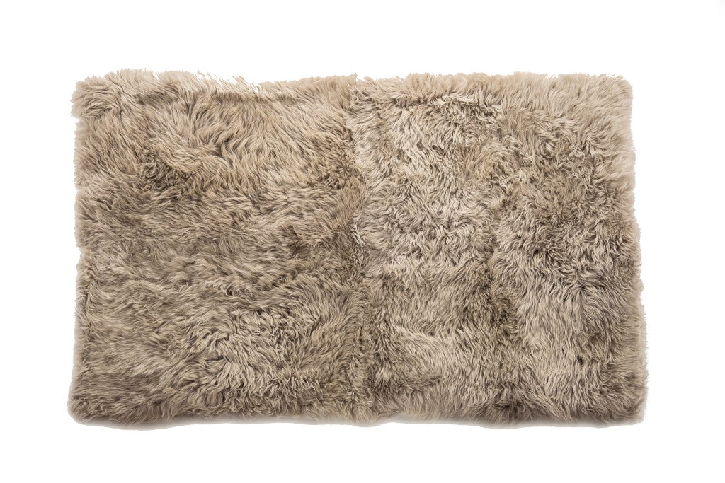 3' X 5' Taupe Natural Rectangular Sheepskin Area Rug