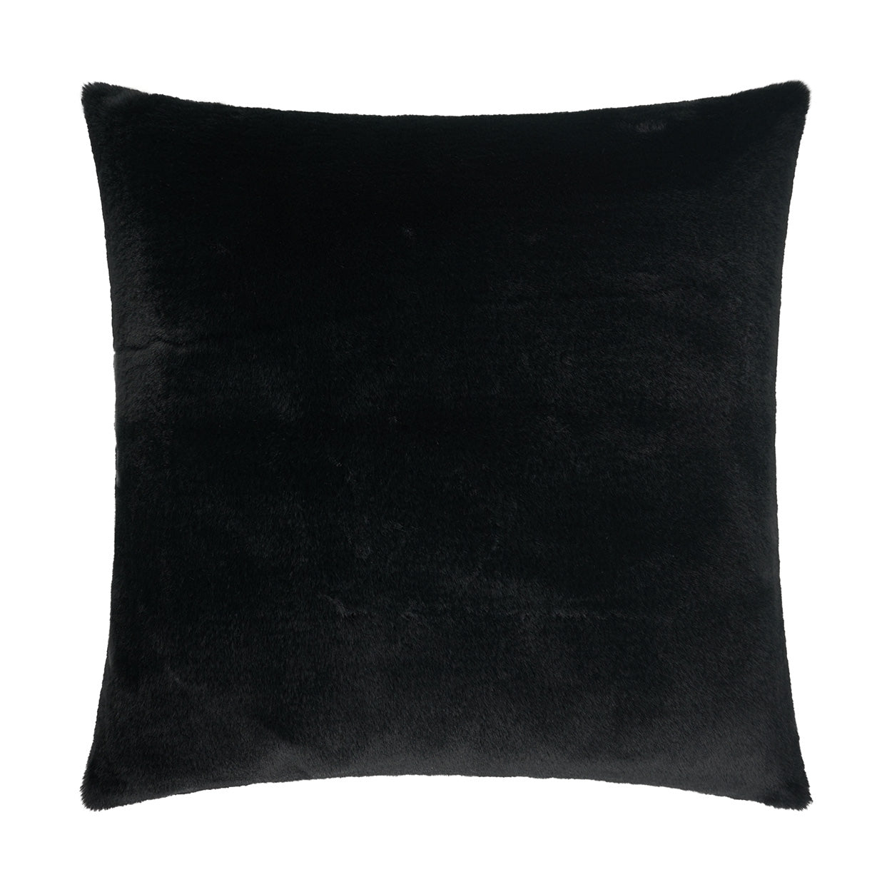 D.V. KAP HOME   24" x 24" Arlo Pillow - Black Faux Fur, Solid    - 3886-B-2424