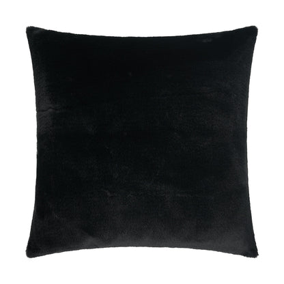 D.V. KAP HOME   24" x 24" Arlo Pillow - Black Faux Fur, Solid    - 3886-B-2424