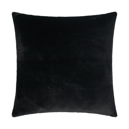 D.V. KAP HOME   24" x 24" Arlo Pillow - Black Faux Fur, Solid    - 3886-B-2424