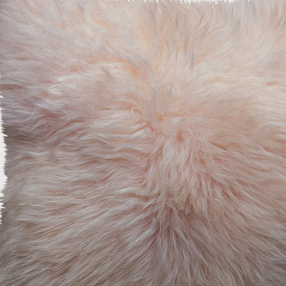18" Blush Sheepskin Throw Pillow