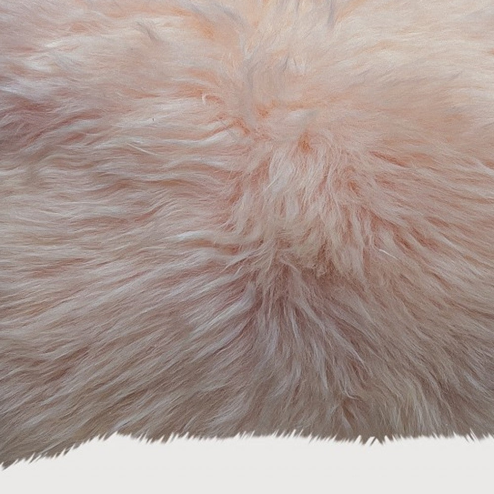Blush Natural Sheepskin Lumbar Pillow