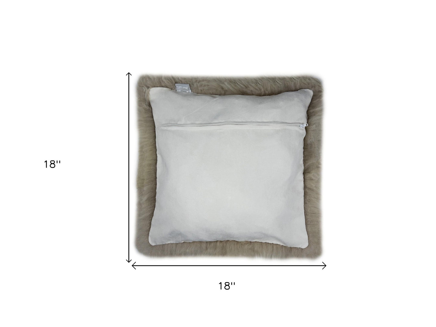 Set Of Two Taupe Natural Sheepskin Square Pillows