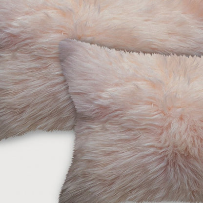 Set of Two 12" X 20" Blush Cowhide Throw Pillow