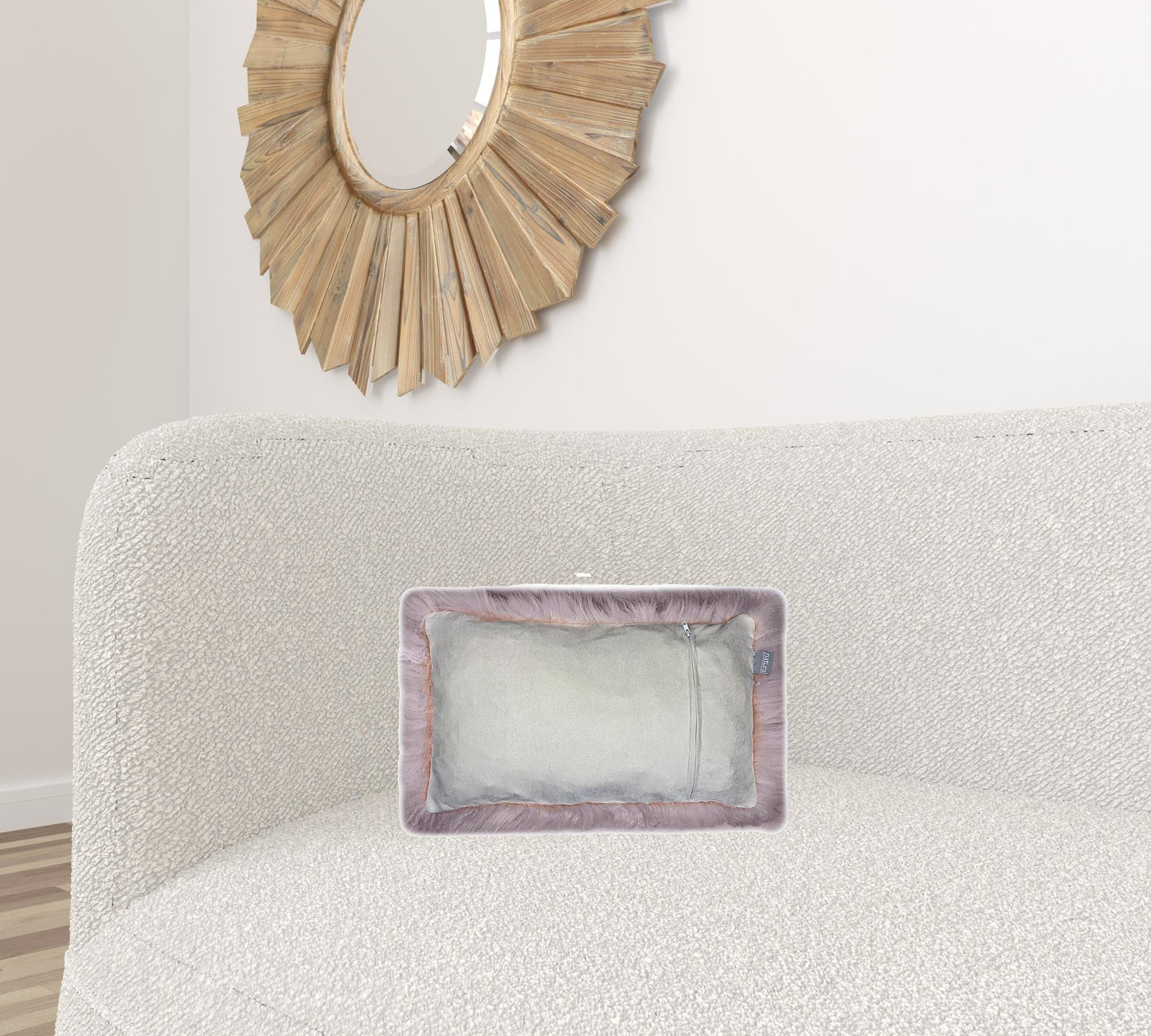 Set Of Two Blush Natural Sheepskin Lumbar Pillows
