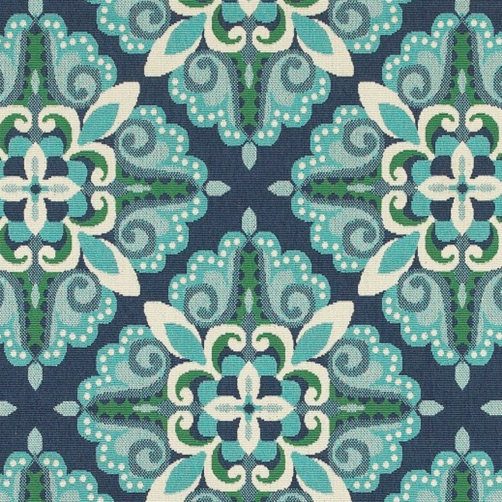 5' X 8' Blue And Green Indoor Outdoor Area Rug