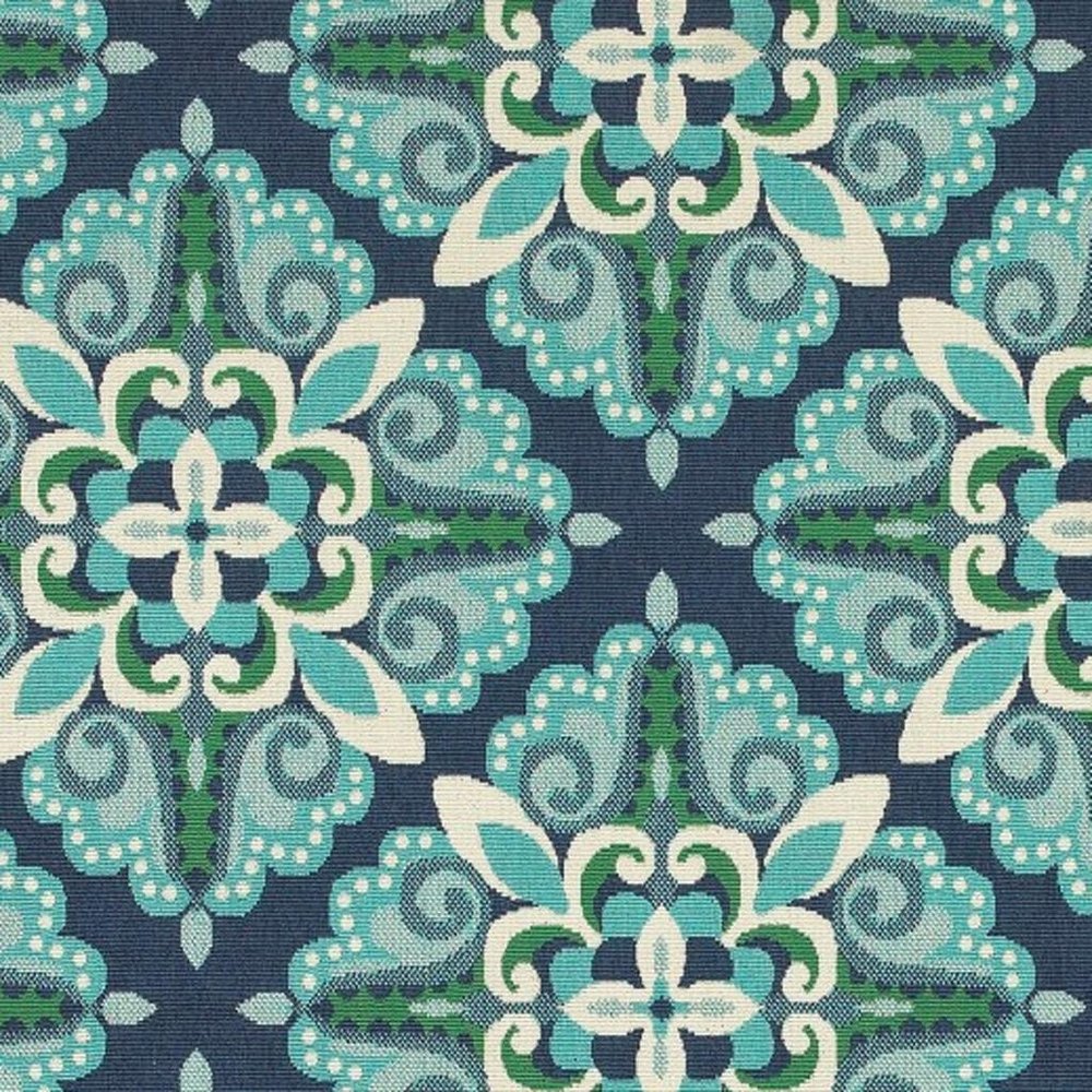 5' X 8' Blue And Green Indoor Outdoor Area Rug