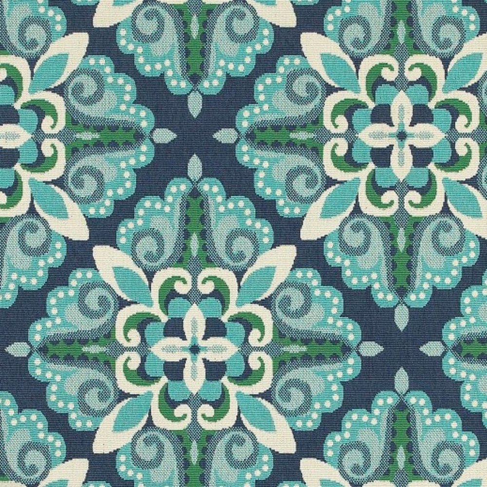 5' X 8' Blue And Green Indoor Outdoor Area Rug