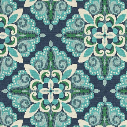 5' X 8' Blue And Green Indoor Outdoor Area Rug