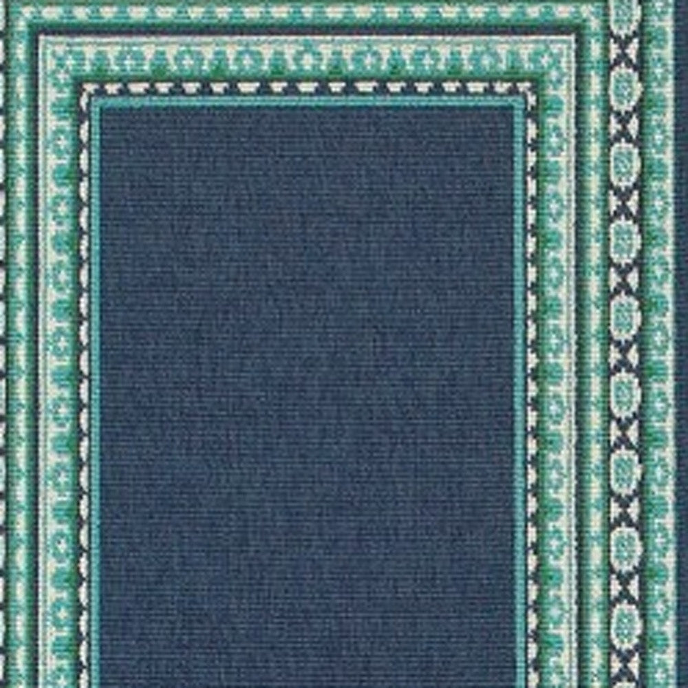 8' X 8' Blue and Green Round Indoor Outdoor Area Rug