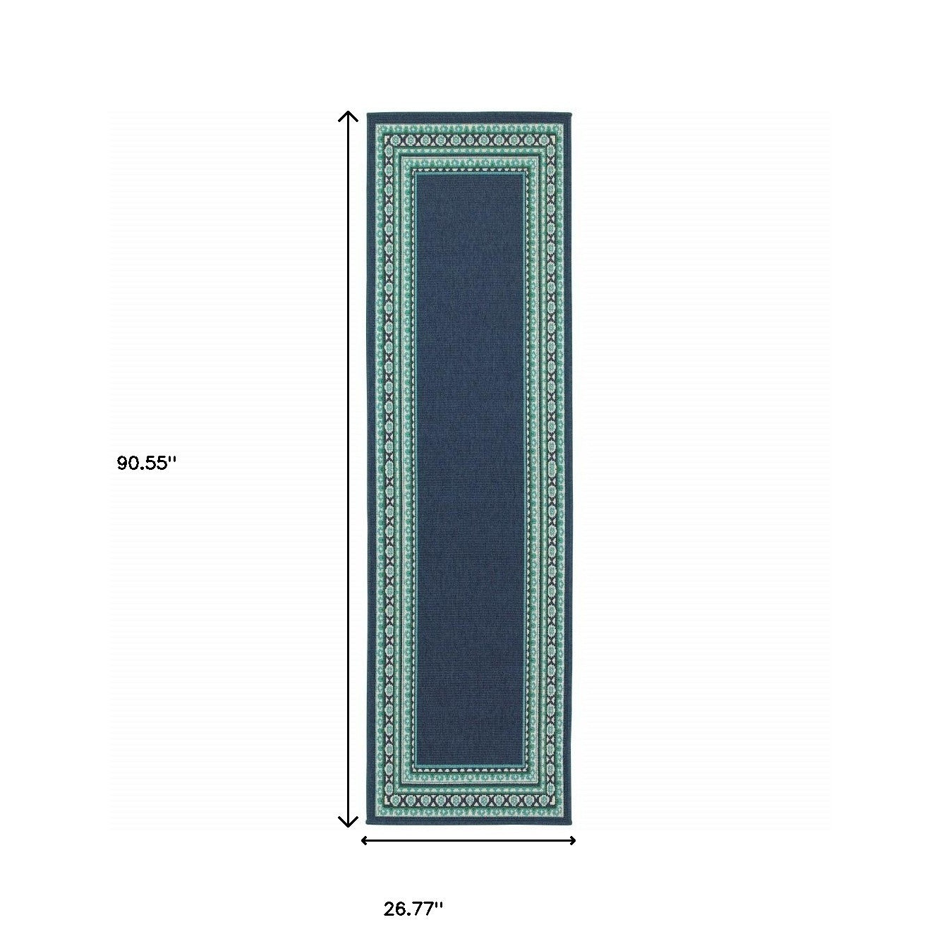 8' X 8' Blue and Green Round Indoor Outdoor Area Rug