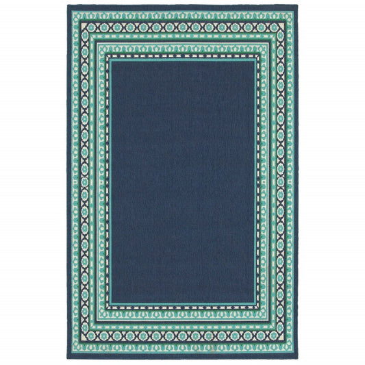 2' X 8' Blue and Green Indoor Outdoor Area Rug