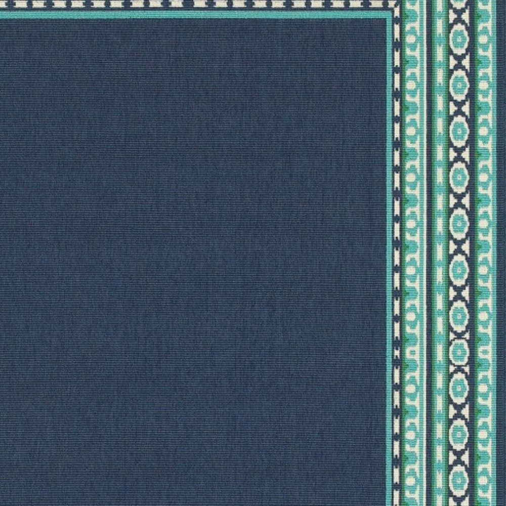 8' X 8' Blue and Green Round Indoor Outdoor Area Rug