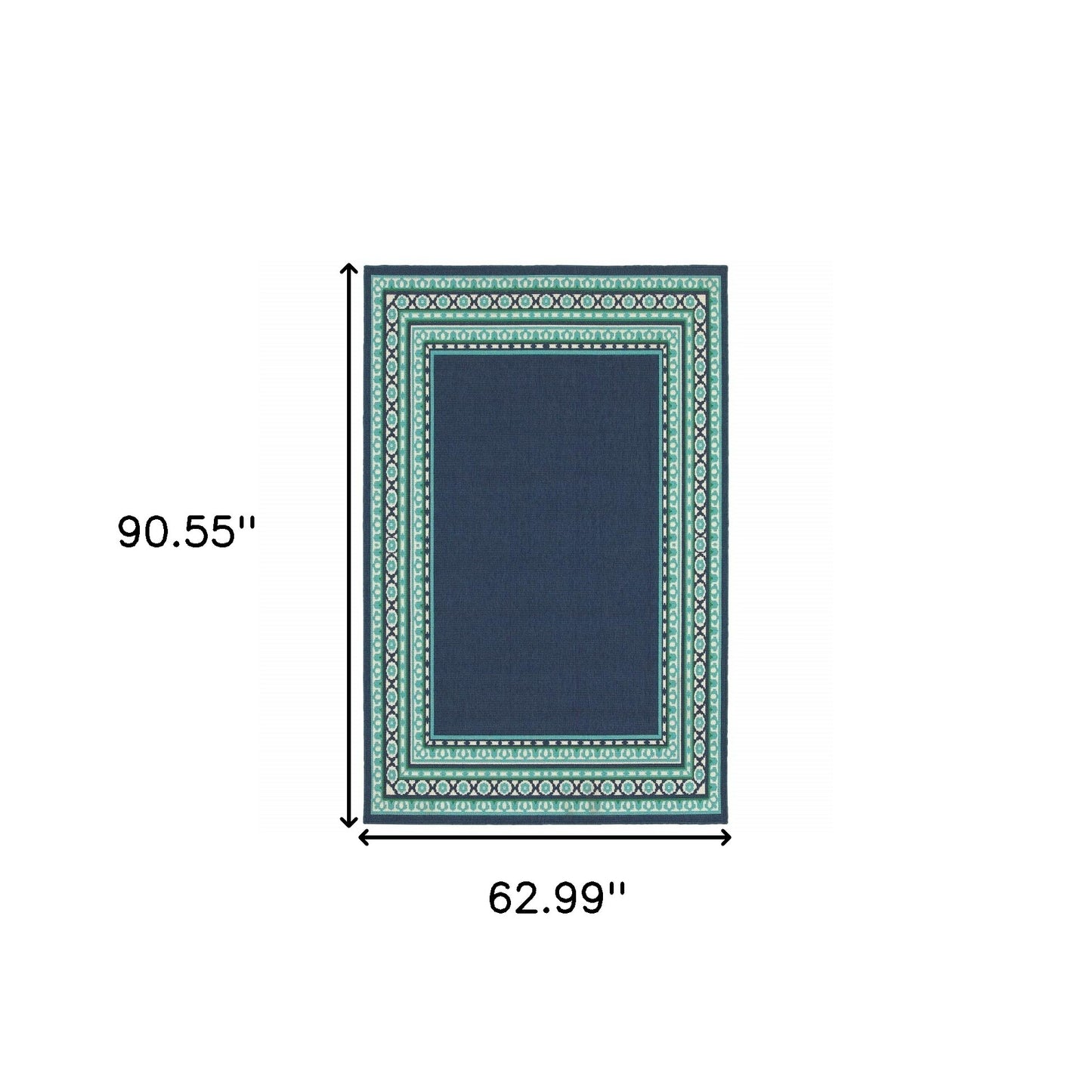 4' x 6' Blue and Green Indoor Outdoor Area Rug