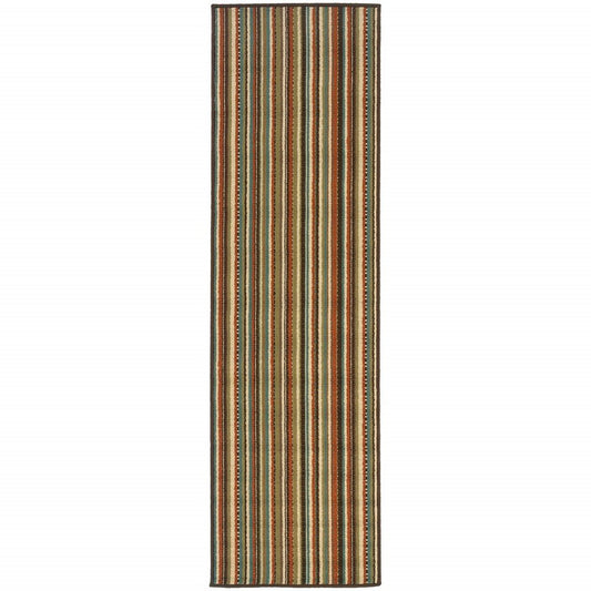8' Green Indoor Outdoor Runner Rug