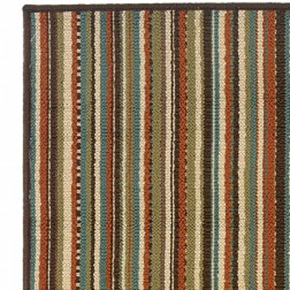 8' Green Indoor Outdoor Runner Rug
