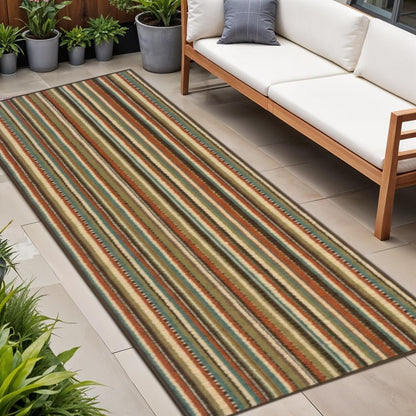 8' X 11' Green Indoor Outdoor Area Rug