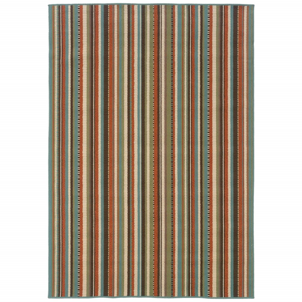 8' X 11' Green Indoor Outdoor Area Rug