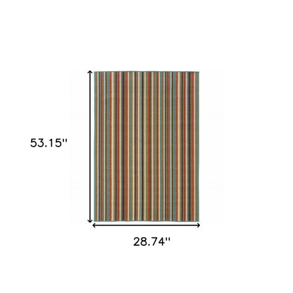 8' X 11' Green Indoor Outdoor Area Rug