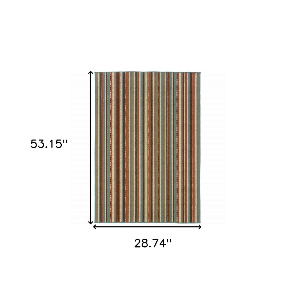 8' Green Indoor Outdoor Runner Rug