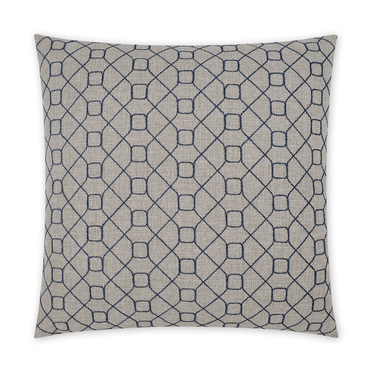 D.V. KAP HOME   24" x 24" Stornoway Pillow - Blue Transitional, Geometric    - 3887-B-2424