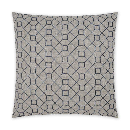 D.V. KAP HOME   24" x 24" Stornoway Pillow - Blue Transitional, Geometric    - 3887-B-2424