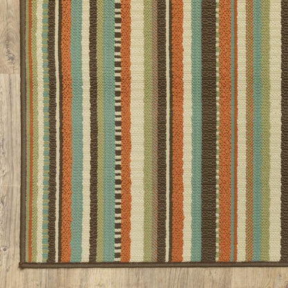 8' X 11' Green Indoor Outdoor Area Rug