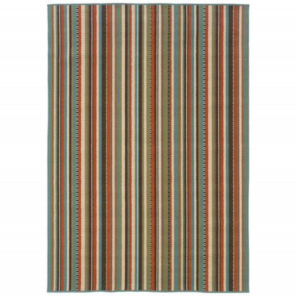 8' X 11' Green Indoor Outdoor Area Rug