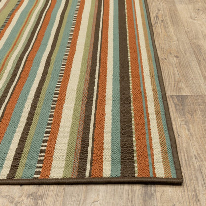 8' Green Indoor Outdoor Runner Rug