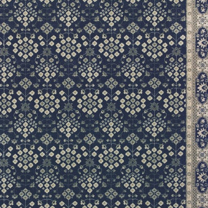 10' X 13' Navy And Gray Floral Ditsy Area Rug