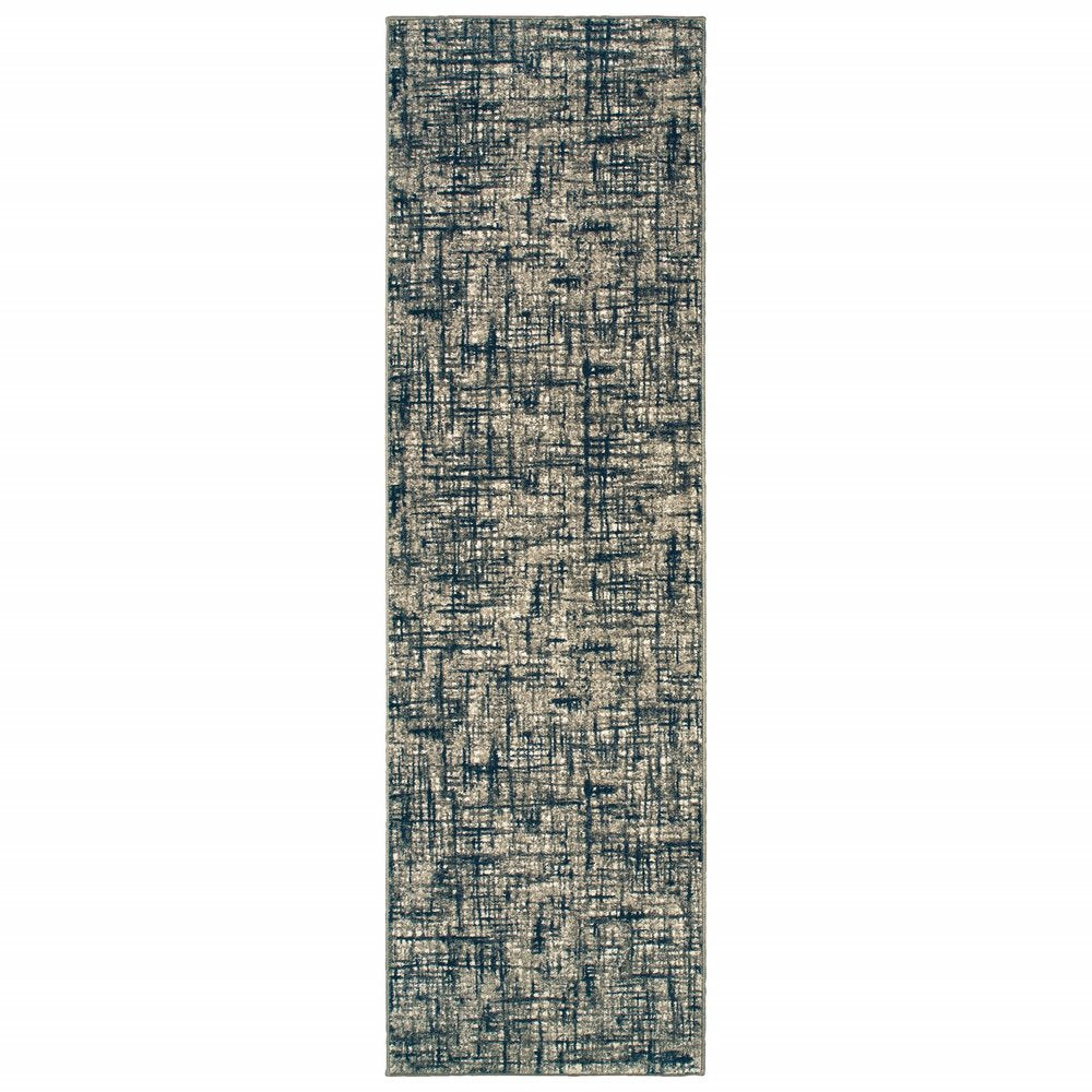 12' X 15' Blue and Gray Area Rug