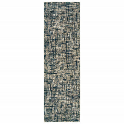 12' X 15' Blue and Gray Area Rug