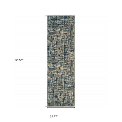 12' X 15' Blue and Gray Area Rug