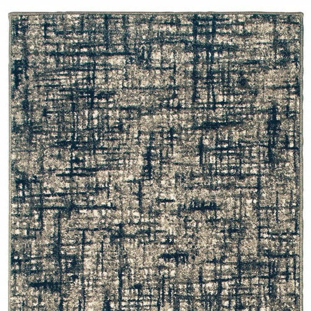 12' X 15' Blue and Gray Area Rug