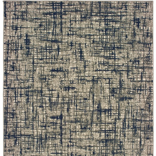 12' X 15' Blue and Gray Area Rug