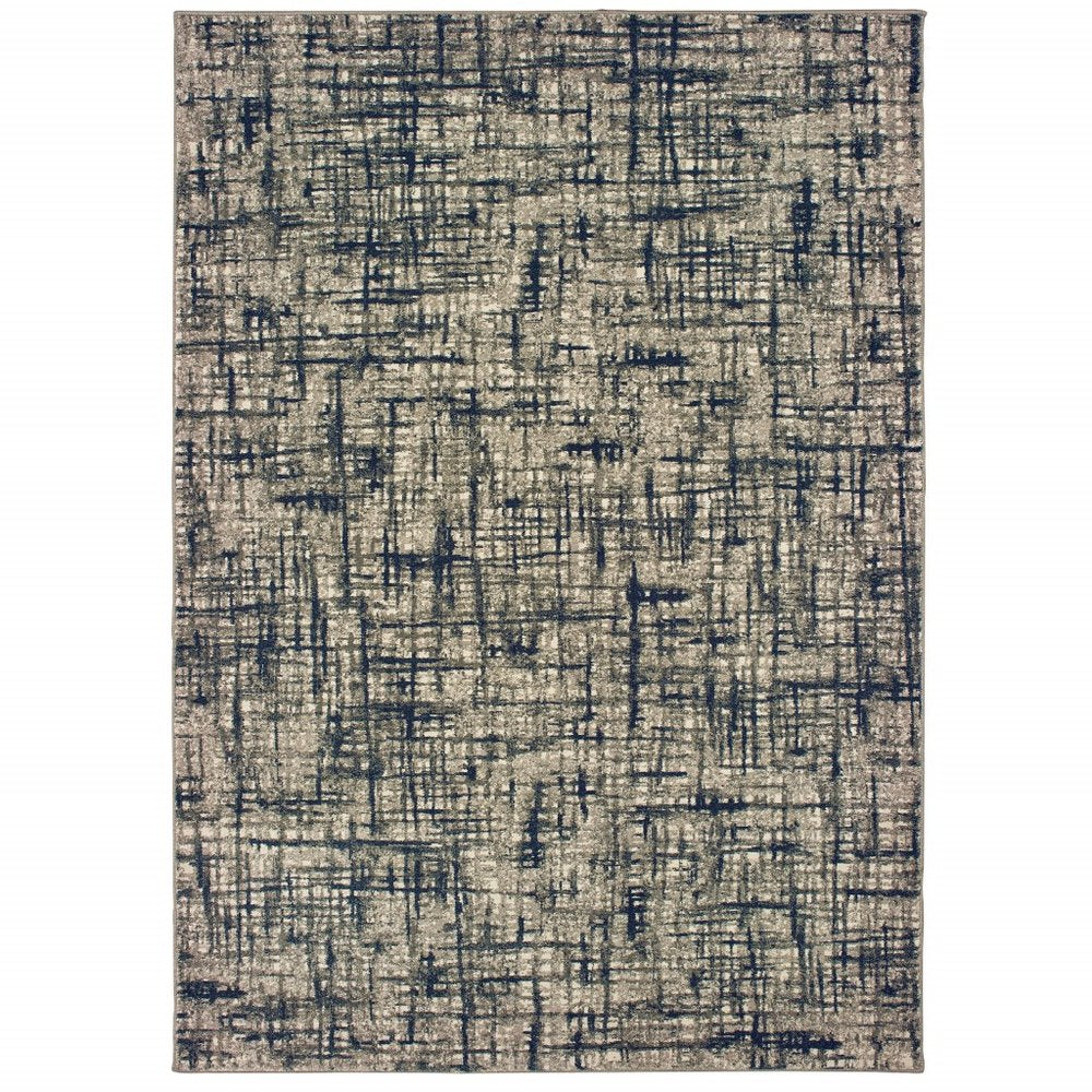 12' X 15' Blue and Gray Area Rug