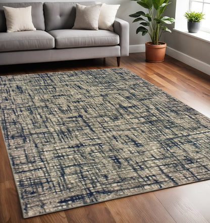 12' X 15' Blue and Gray Area Rug