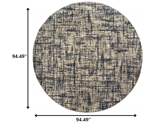 2' X 8' Gray And Navy Abstract Runner Rug