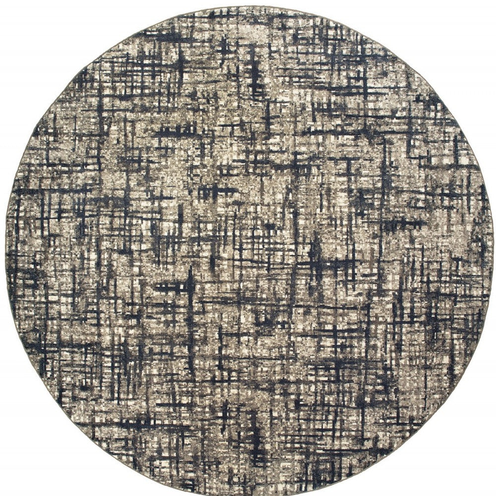 2' X 8' Gray And Navy Abstract Runner Rug