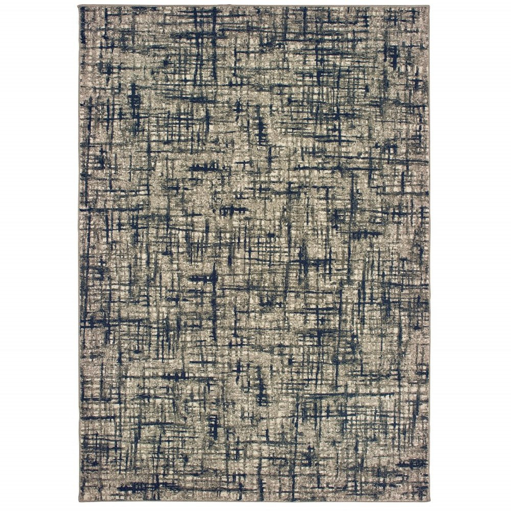 12' X 15' Blue and Gray Area Rug