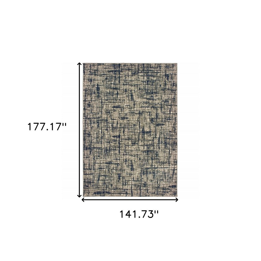 12' X 15' Blue and Gray Area Rug