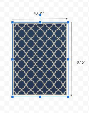 2' X 4' Blue and Ivory Indoor Outdoor Area Rug