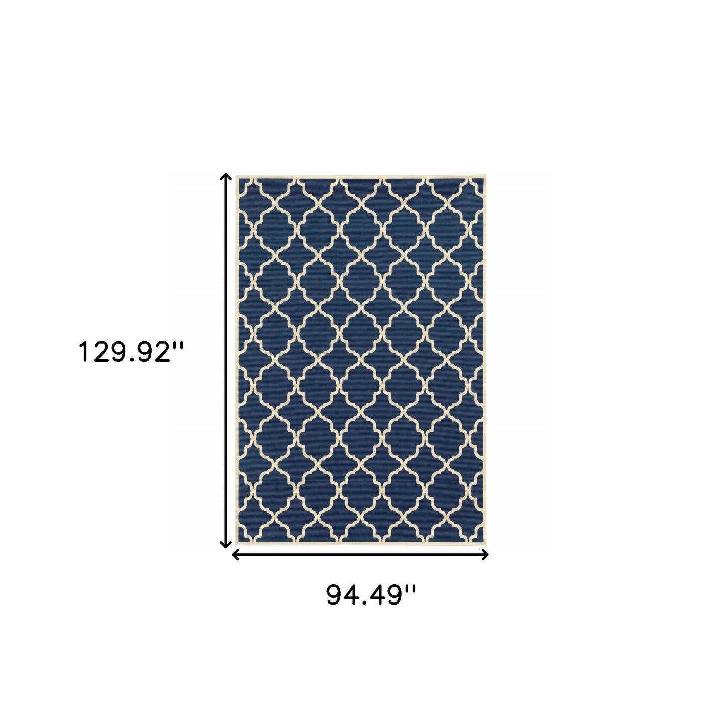 2' X 4' Blue and Ivory Indoor Outdoor Area Rug