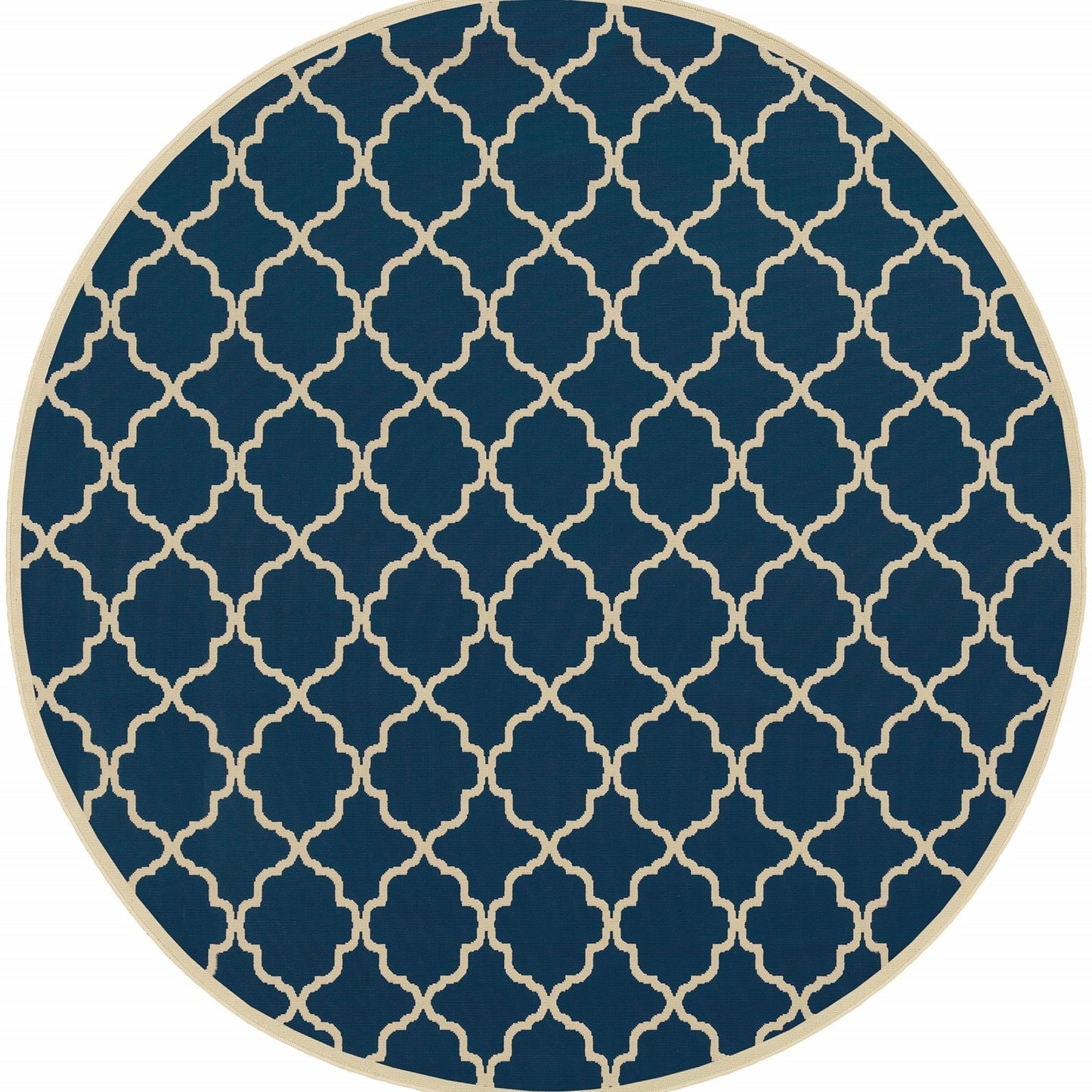 2' X 4' Blue and Ivory Indoor Outdoor Area Rug