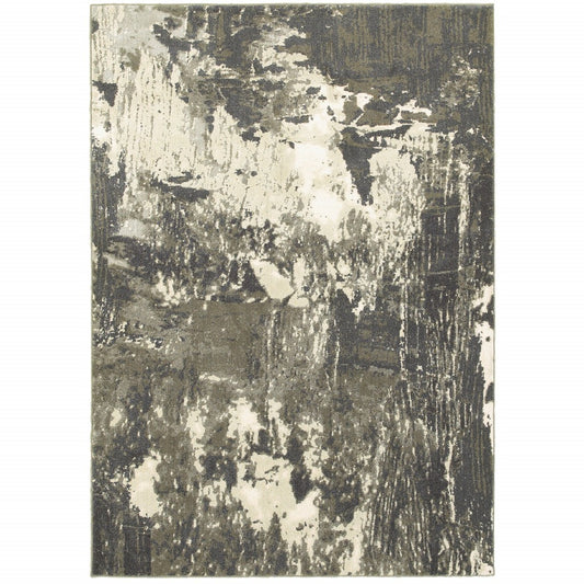 4' X 6' Gray And Ivory Abstract Area Rug