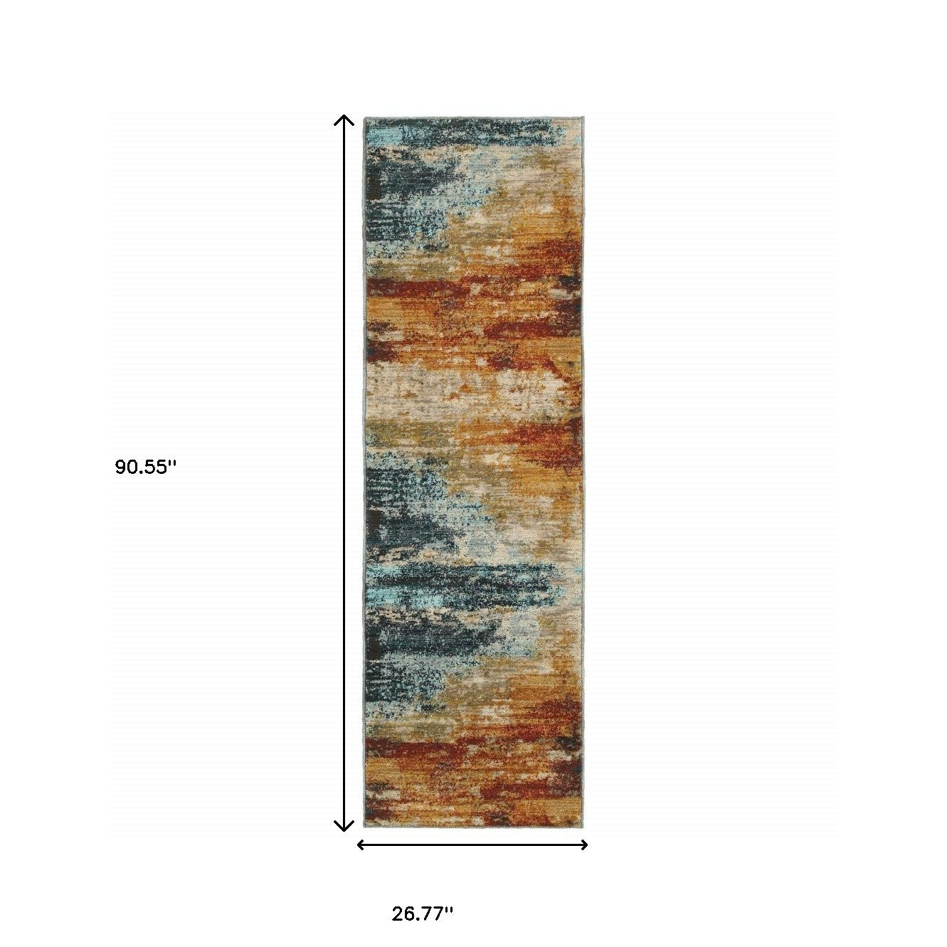 2' X 3' Blue And Red Distressed Scatter Rug