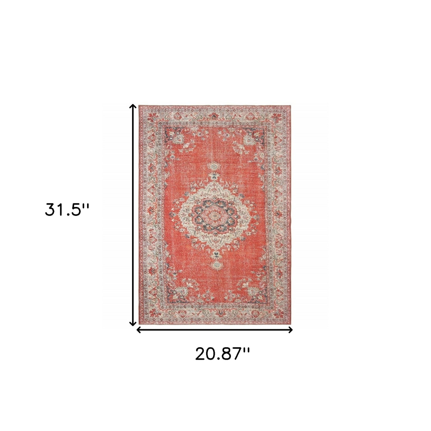 5' X 8' Red And Gray Oriental Area Rug