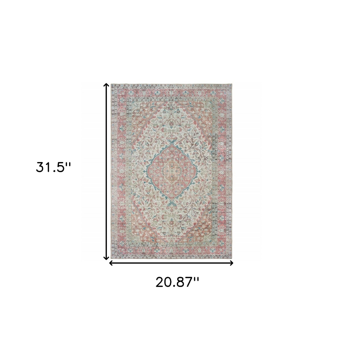 8' X 10' Ivory And Pink Oriental Area Rug